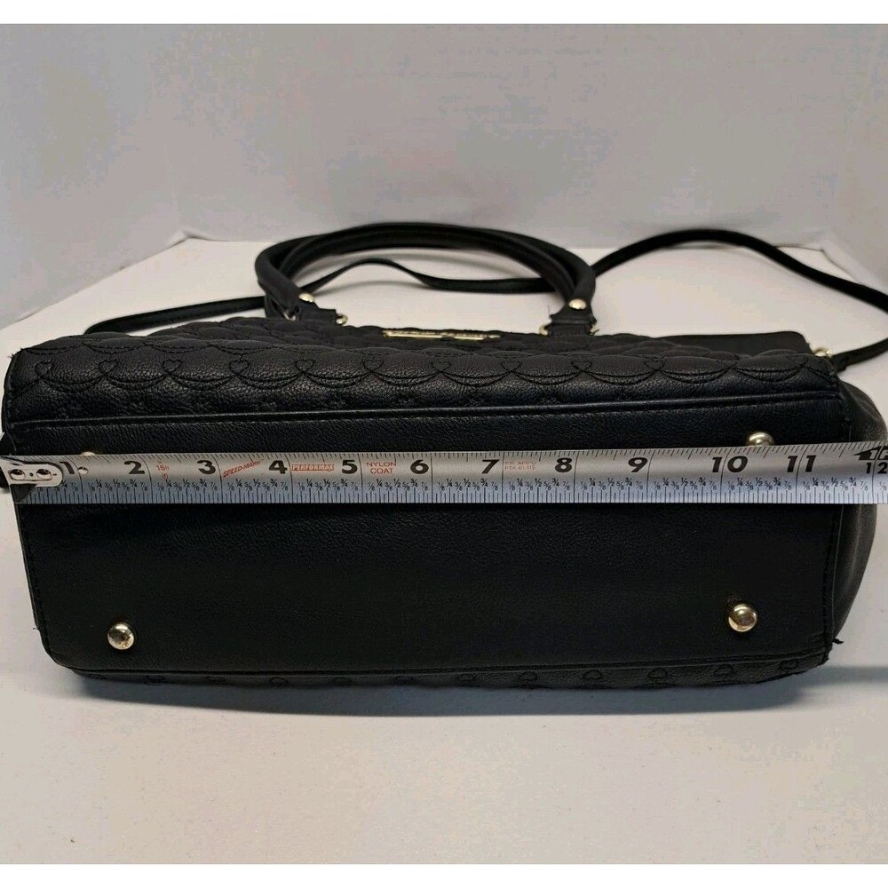 Betsey Johnson Quilted Satchel Black Bag - Picture 14 of 15